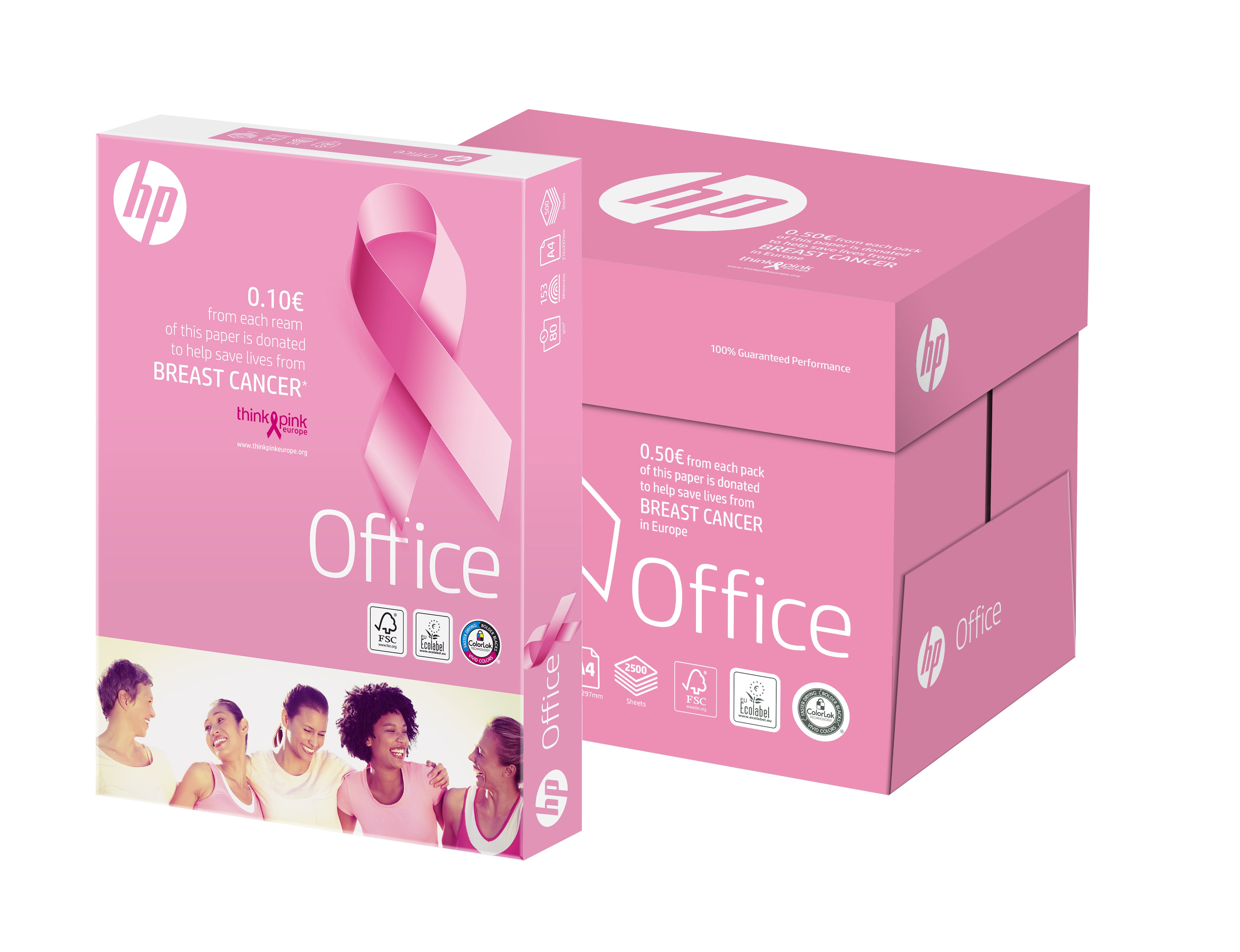 HP Office Pink Ream Papier A4 80 g/m² Wit