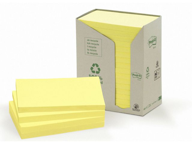 Recycled Notes Canary Yellow™, 76 x 127 mm, Geel