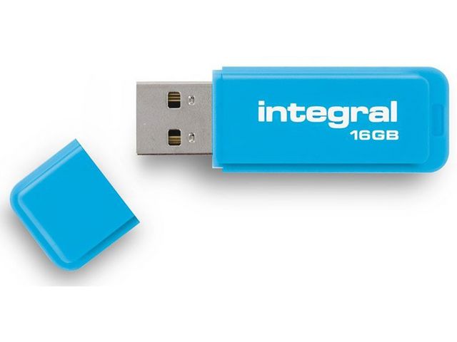 Neon USB-Stick 2.0, 16 GB, Blauw