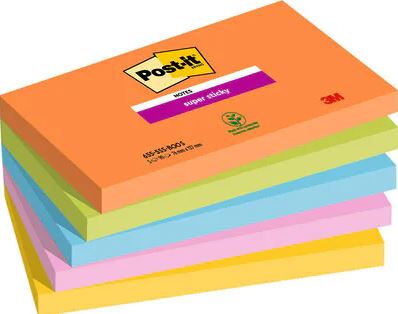 Super Sticky Notes, Boost Colour Collection, 76 x 127 mm