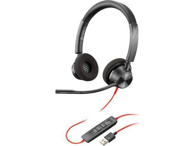Blackwire 3320 On-Ear Stereo Headset, USB-A, Zwart
