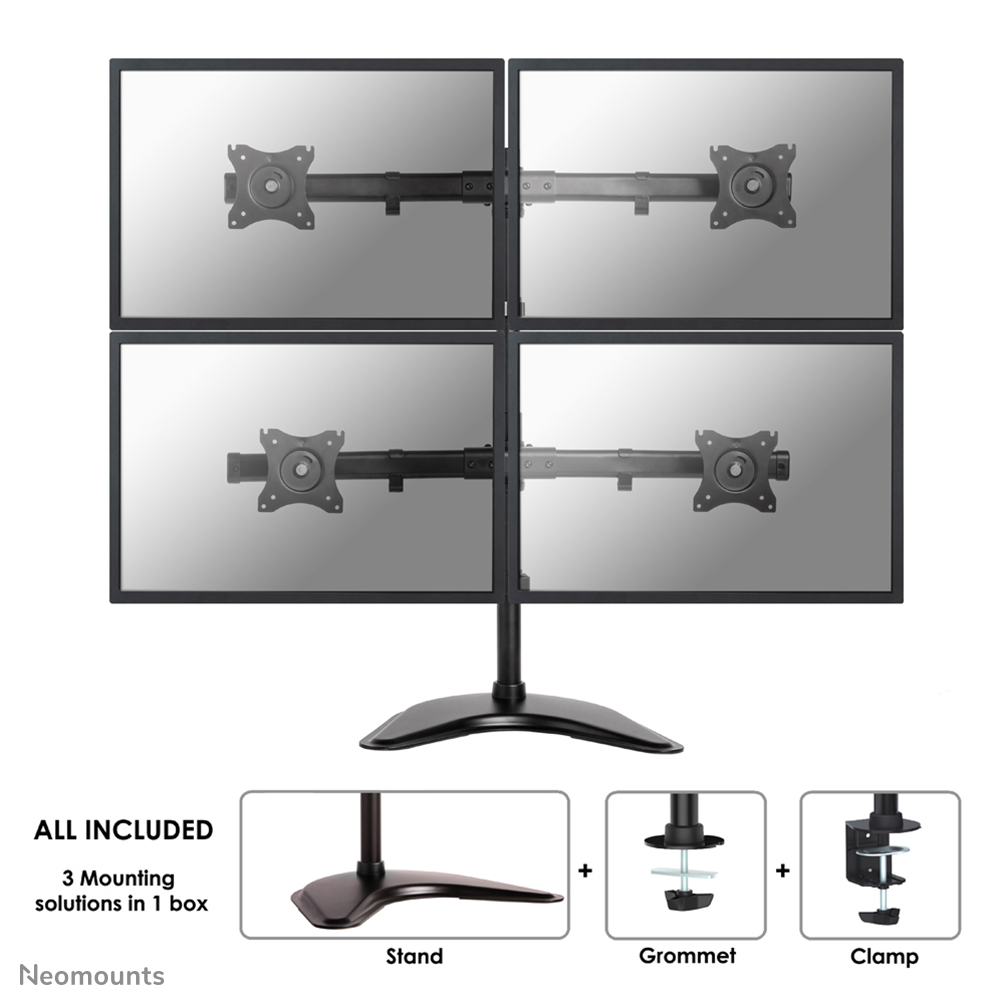  Desk mount 10 – 27inch 2 screens Black Max 16kg