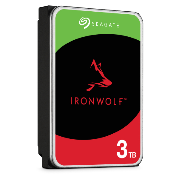 SEAGATE NAS HDD 3TB IronWolf 5400rpm 6Gb/s SATA 256MB cache 3.5inch 24x7 CMR for NAS and RAID rackmount systems BLK