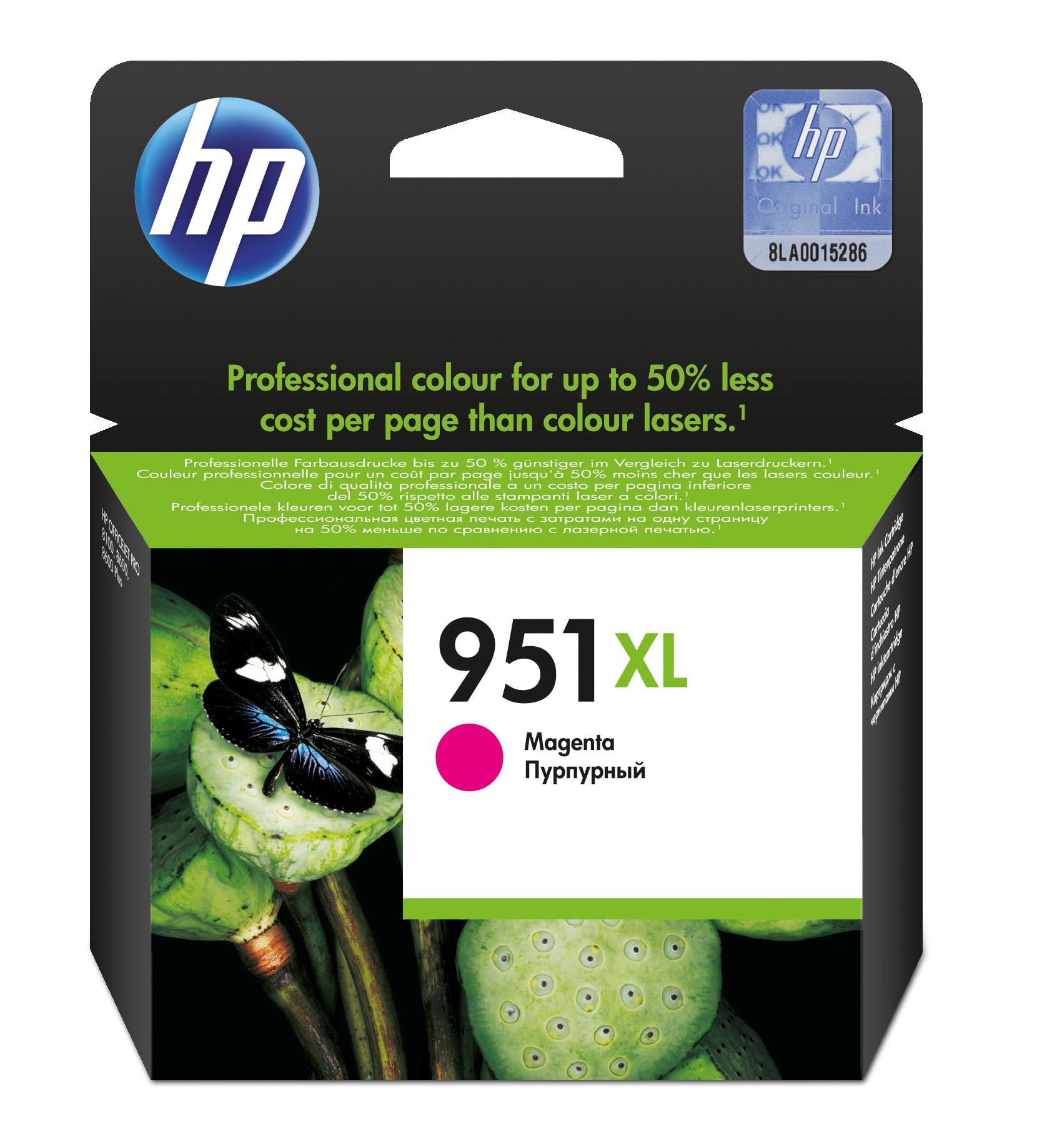  951XL Original Inktcartridge CN047AE 301 Magenta high capacity 1.500 pages 1-pack Blister multi tag Officejet