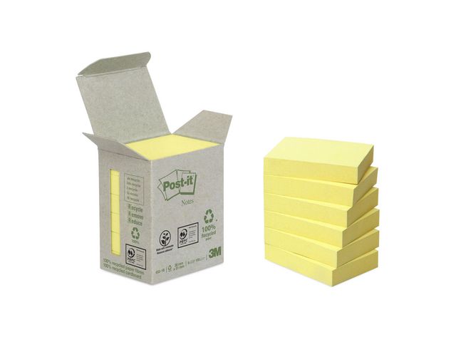 Recycled Notes Canary Yellow™, 38 x 51 mm, Geel