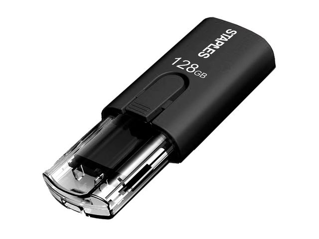 USB-Stick 3.1,  met schuifregelaar, 128 GB, Zwart