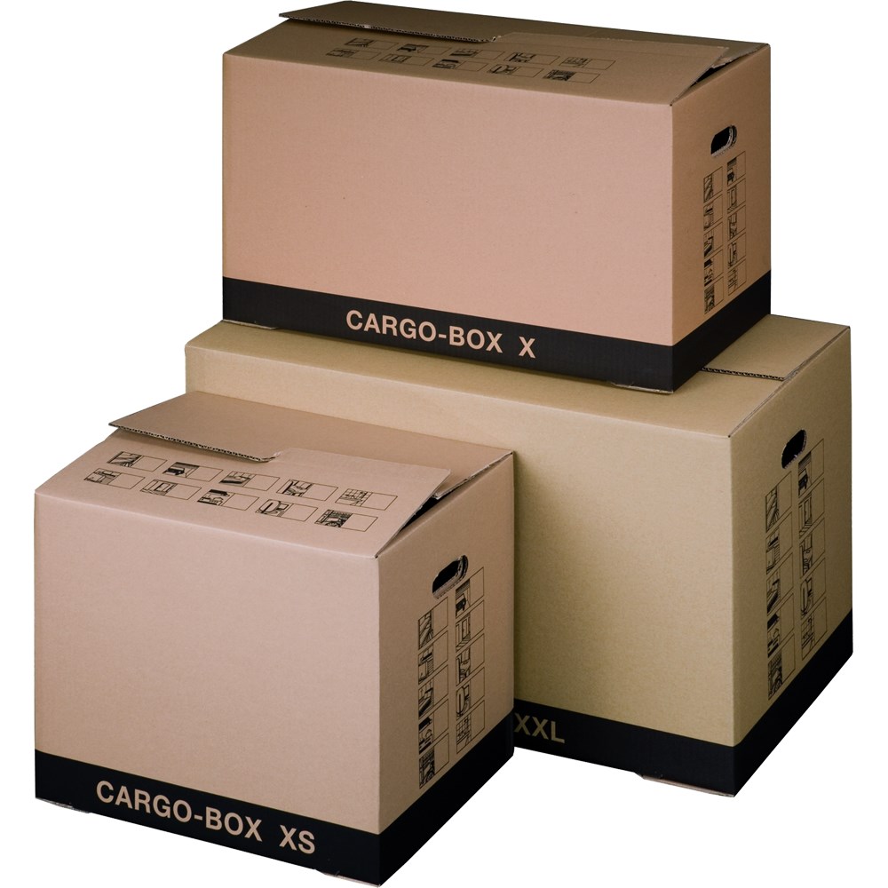 Cargobox 750x420x440mm, Enkellaags, bruin
