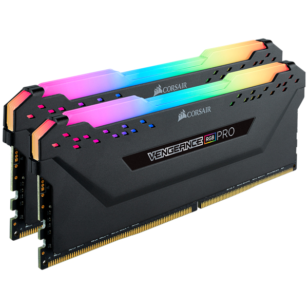 DDR4  3200MHz 16GB 2 x 288 DIMM  Unbuffered  16-18-18-36  Vengeance RGB PRO black Heat spreader  RGB LED  1.35V  XMP 2.0