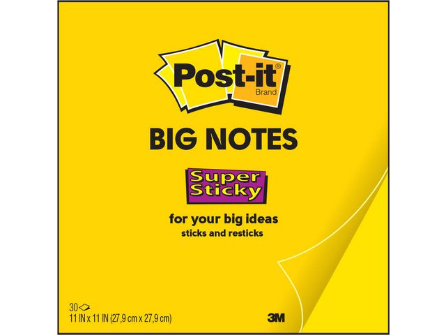 Super Sticky Big Notes voor Meeting, 279 x 279 mm, Geel