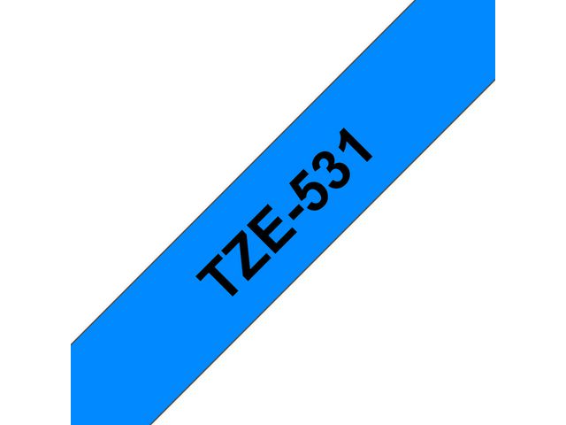 TZe531 Labeltape, 12 mm x 8 m, Zwart op Blauw