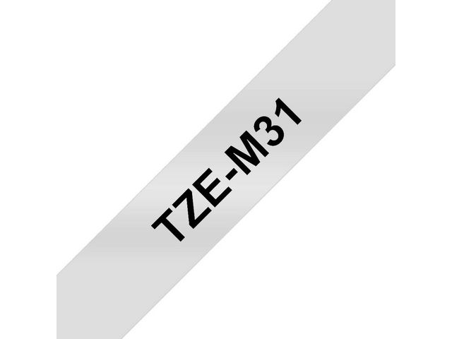 TZe-M31 Tape, 12 mm x 8 m, Zwart op Mat Transparant
