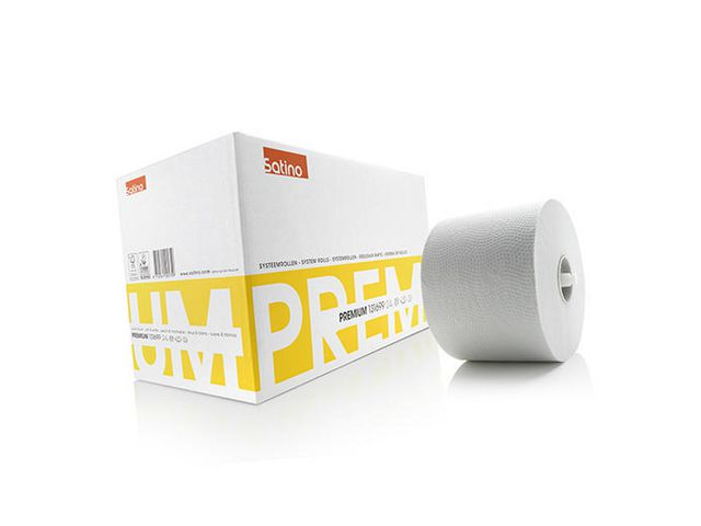 Premium Toiletpapier Systeemrollen, 2 laags, 9,8 x 14 cm, Wit