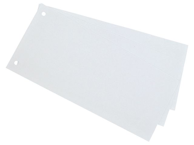 Karton, blanco tabblad, 100-delig, 105 x 240 mm, wit
