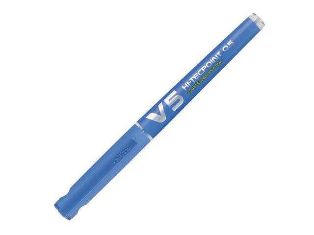 Hi-Tecpoint V5 Begreen stickrollerbalpen extra Fijne punt Blauwe inkt Blauwe huls