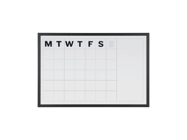 Maandplanner, Magnetisch, Houten Frame 22mm Zwart, 900 x 600 mm