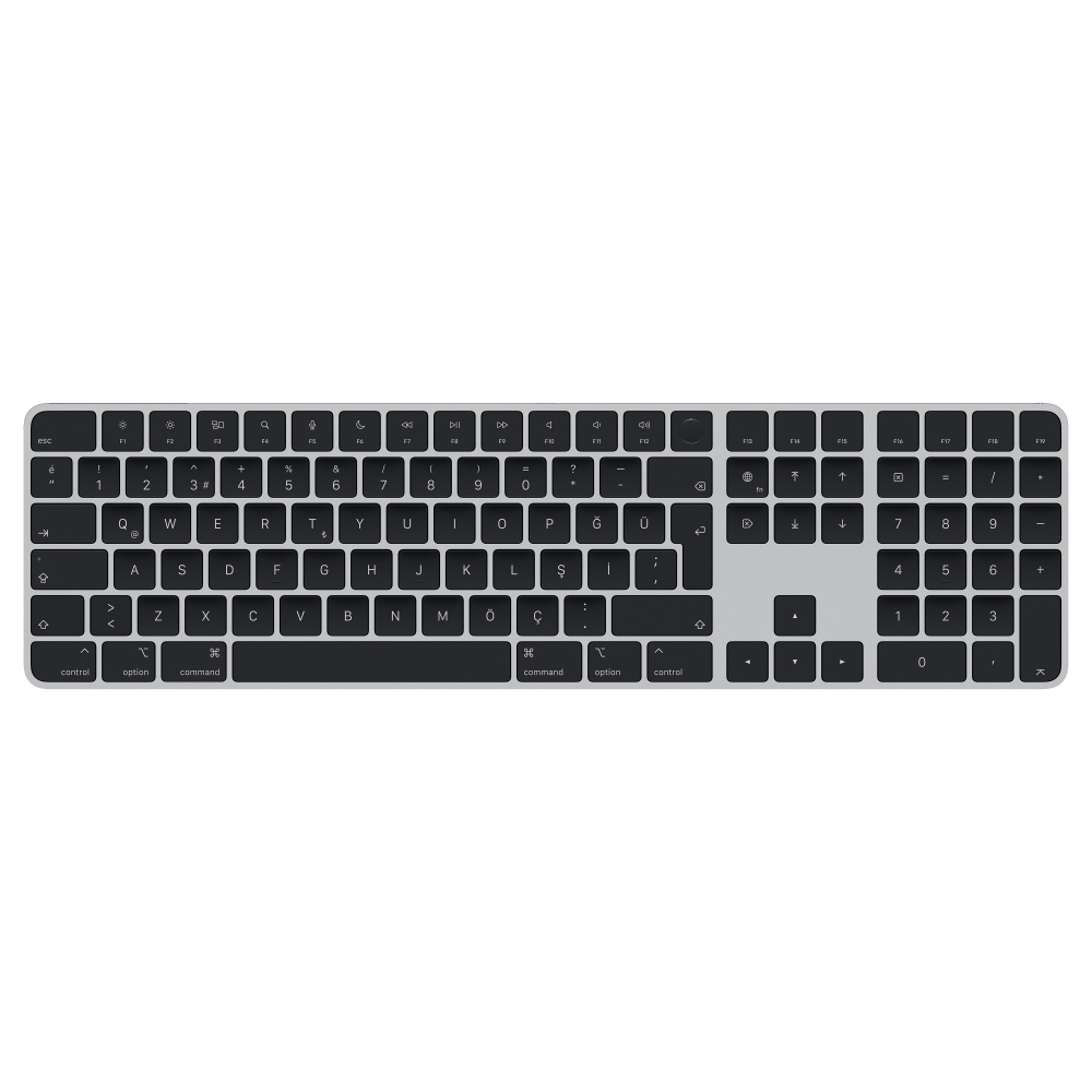  Magic Keyboard with Touch ID and Numeric Keypad for Mac models with silicon Black Keys Turkish QKeyboard