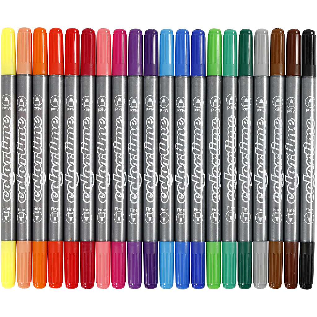 Stiften met Dubbele Punt, Lijndikte 2,3 + 3,6mm, Assorti