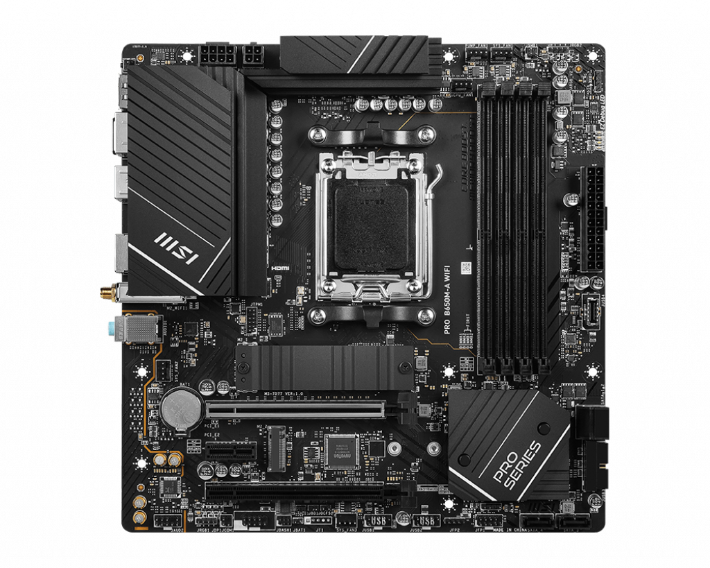 MSI PRO B650M-A WIFI AMD Socket AM5 DDR5 up to 128GB 2xPCIe x16 4xSATA mATX
